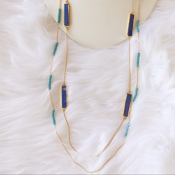 Ralph Lauren Jewelry - Ralph Lauren Necklace Long Teal Turquoise Gold